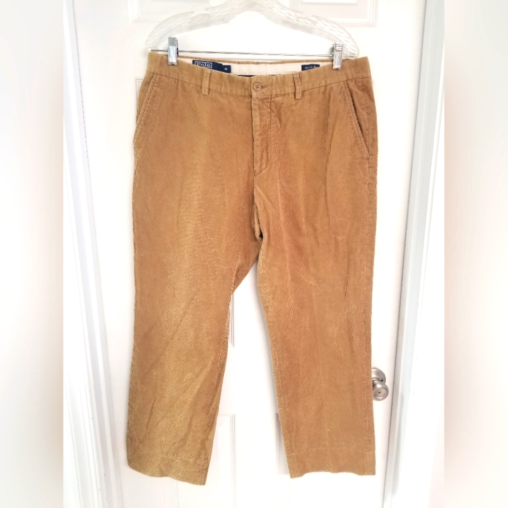 VTG Polo Ralph Lauren Corderouy Tan Pants Mens 36/27